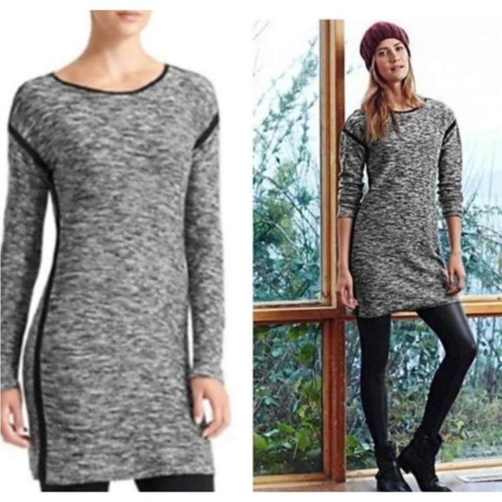 Athleta retreat sweater Dress Shift Space Dye Knit neutral minimalist capsule